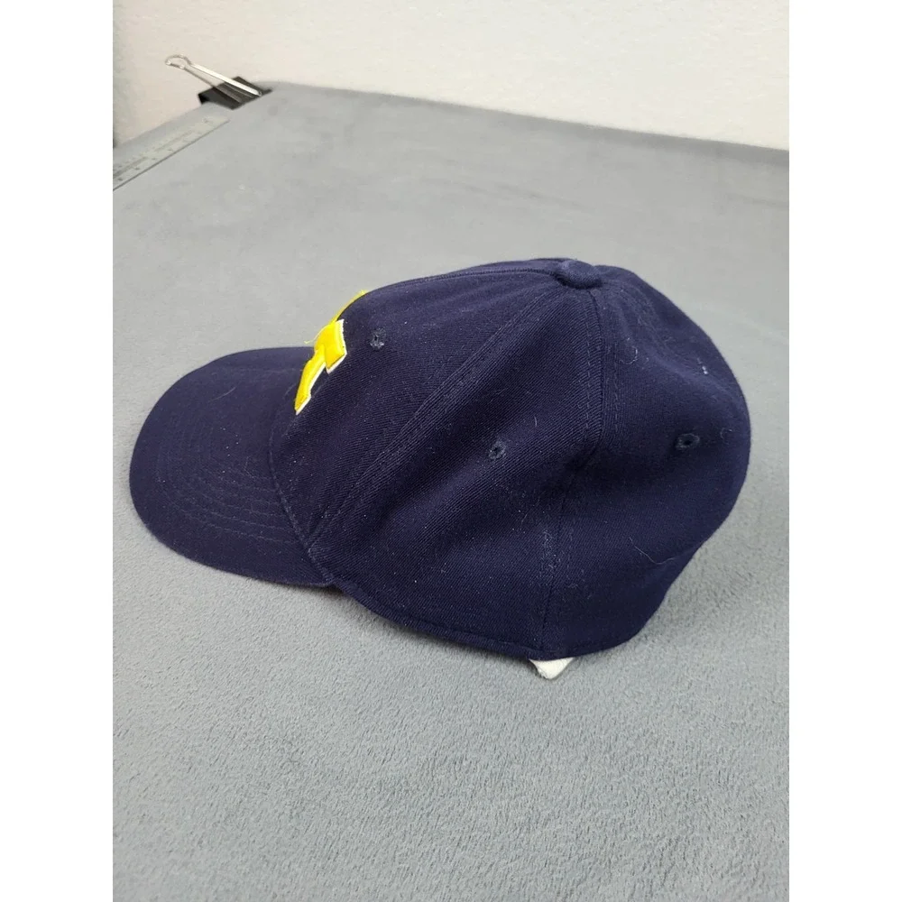 Michigan Wolverines Hat Cap Adult Blue One Fit‎ Wool Blend Stretch